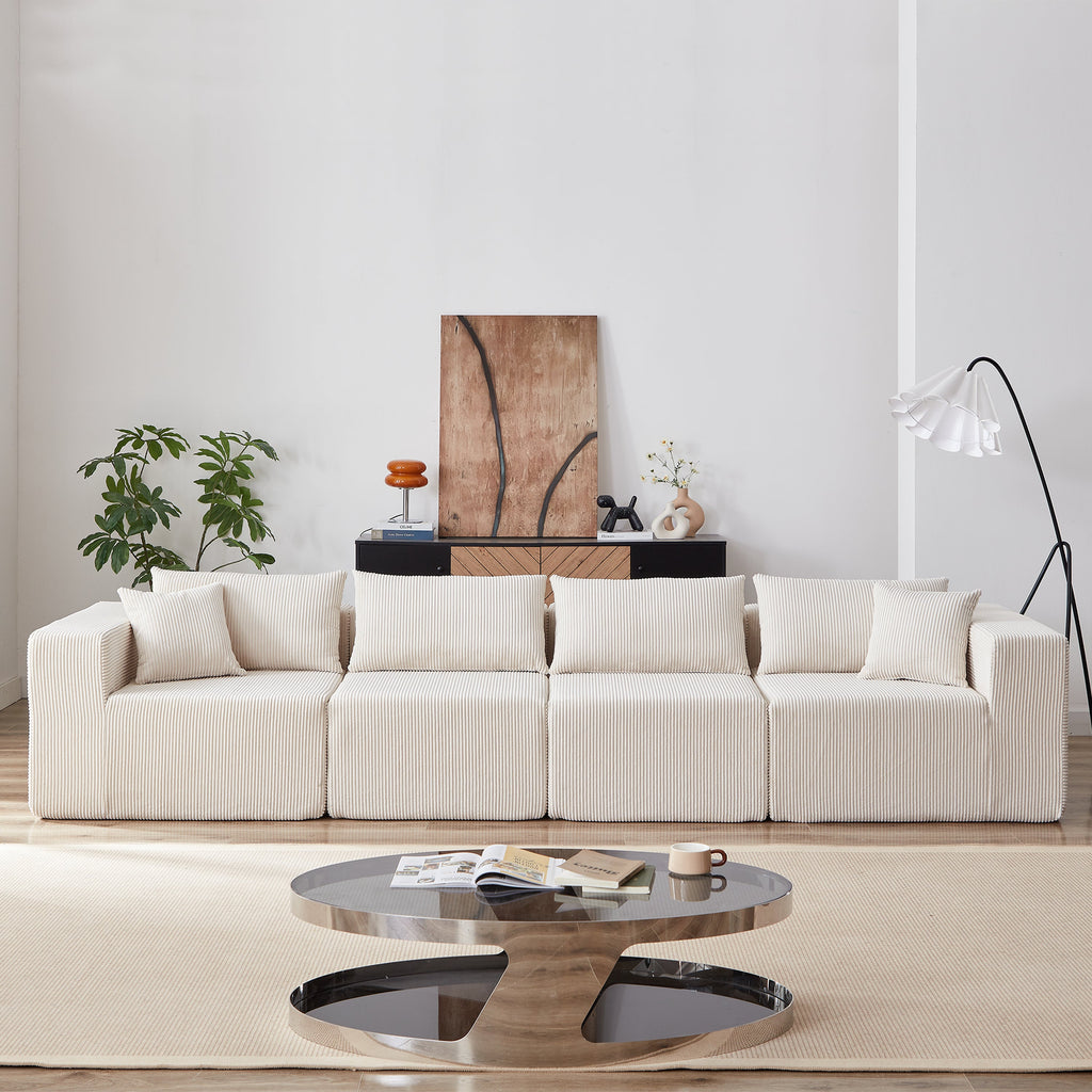 104-Inch Corduroy Modular L Shaped Sectional Sofa,Luxury Floor Couch