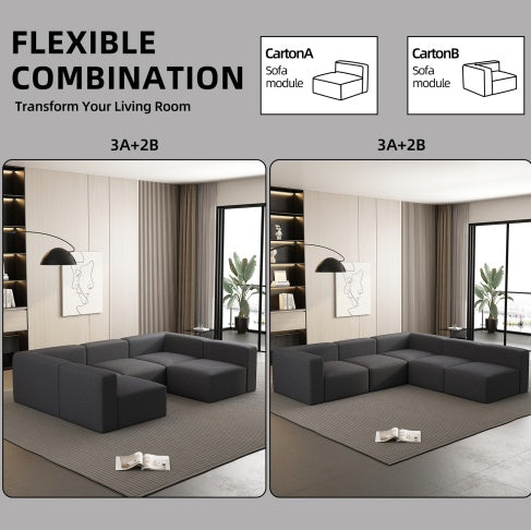104.3270.86 Modular Sectional Sofa Sleeper Couch, Sectional Sofa With