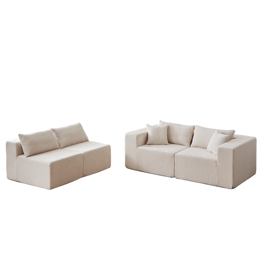 104-Inch Corduroy Modular L Shaped Sectional Sofa,Luxury Floor Couch