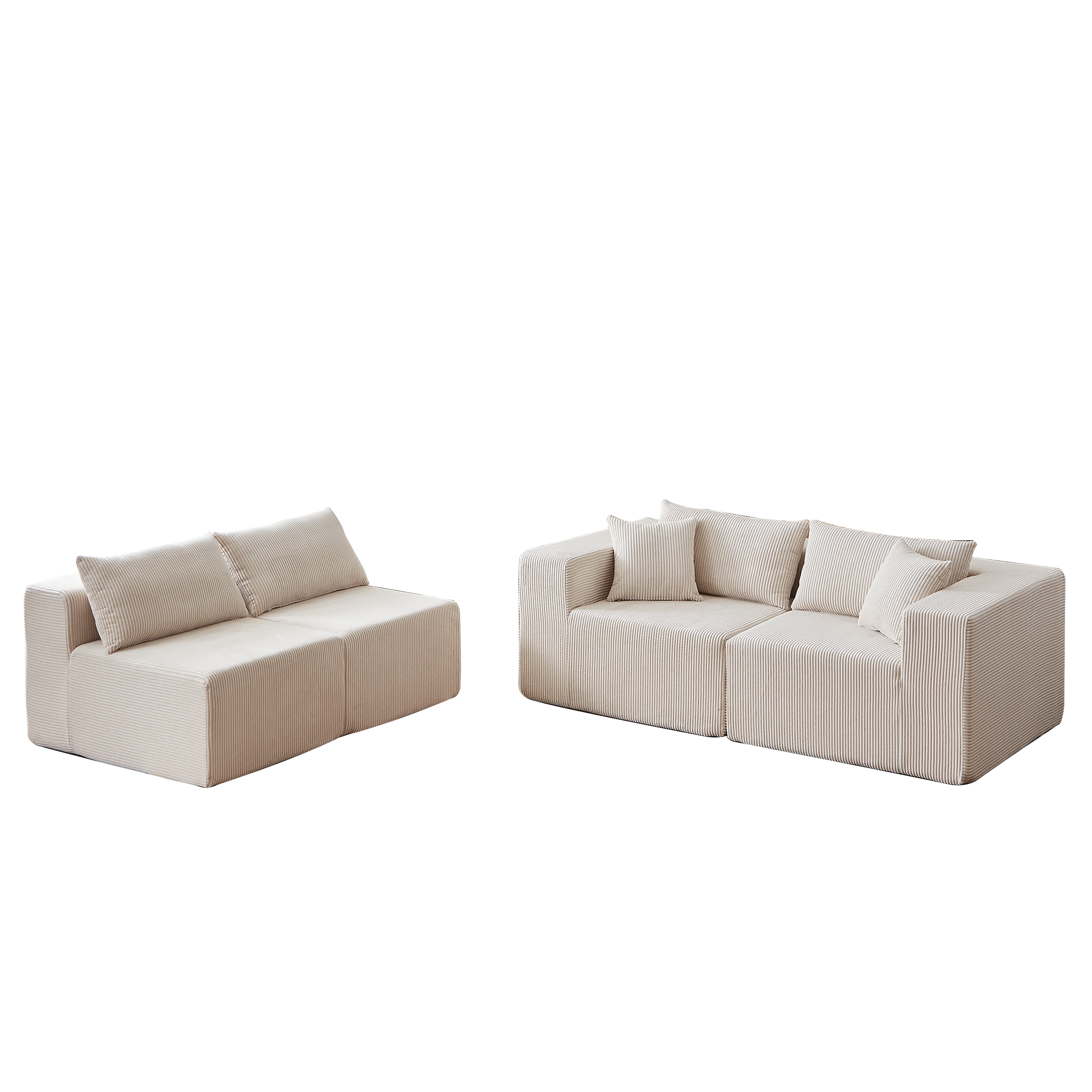 104-Inch Corduroy Modular L Shaped Sectional Sofa,Luxury Floor Couch