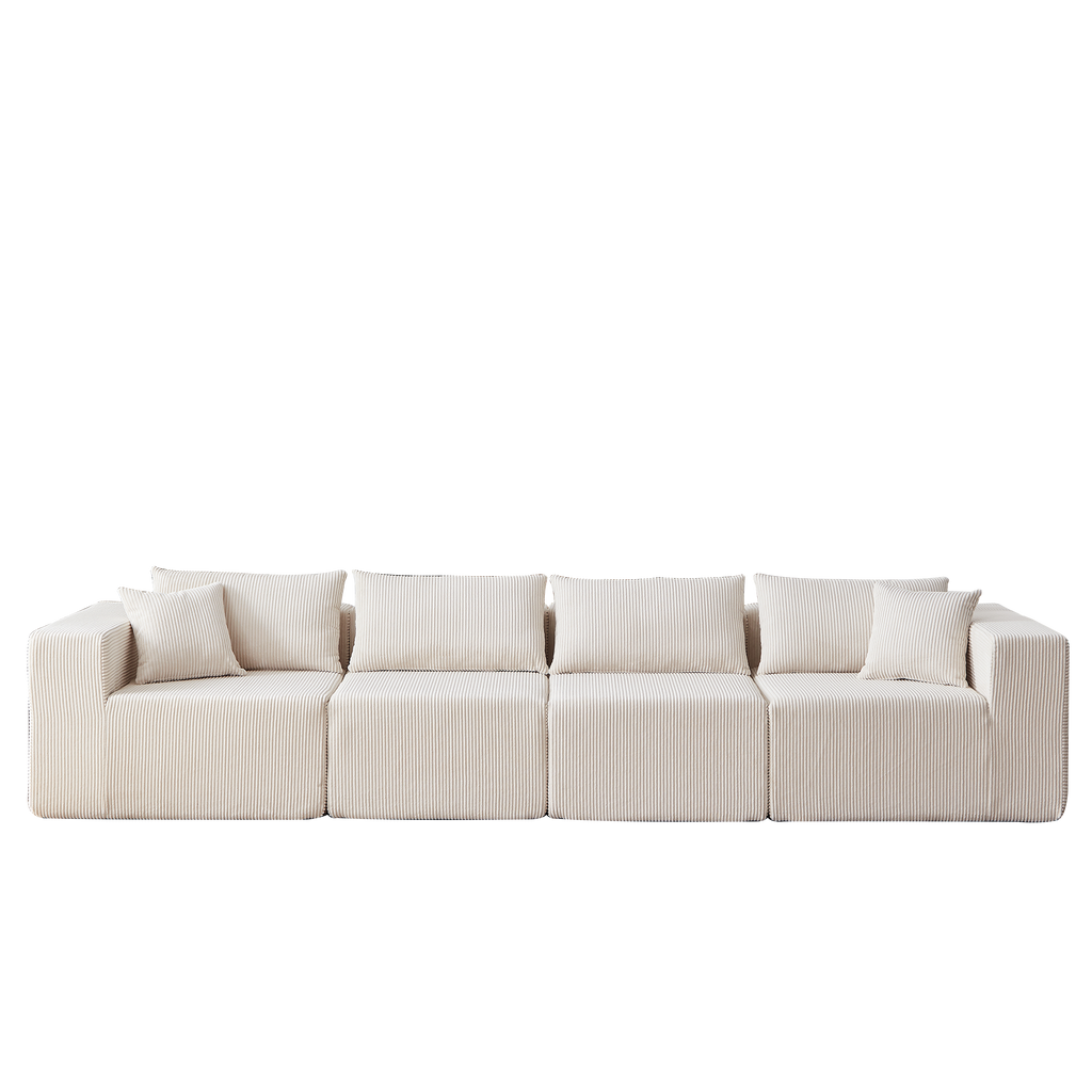 104-Inch Corduroy Modular L Shaped Sectional Sofa,Luxury Floor Couch