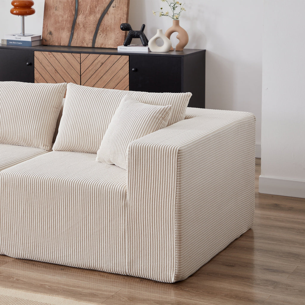 104-Inch Corduroy Modular L Shaped Sectional Sofa,Luxury Floor Couch