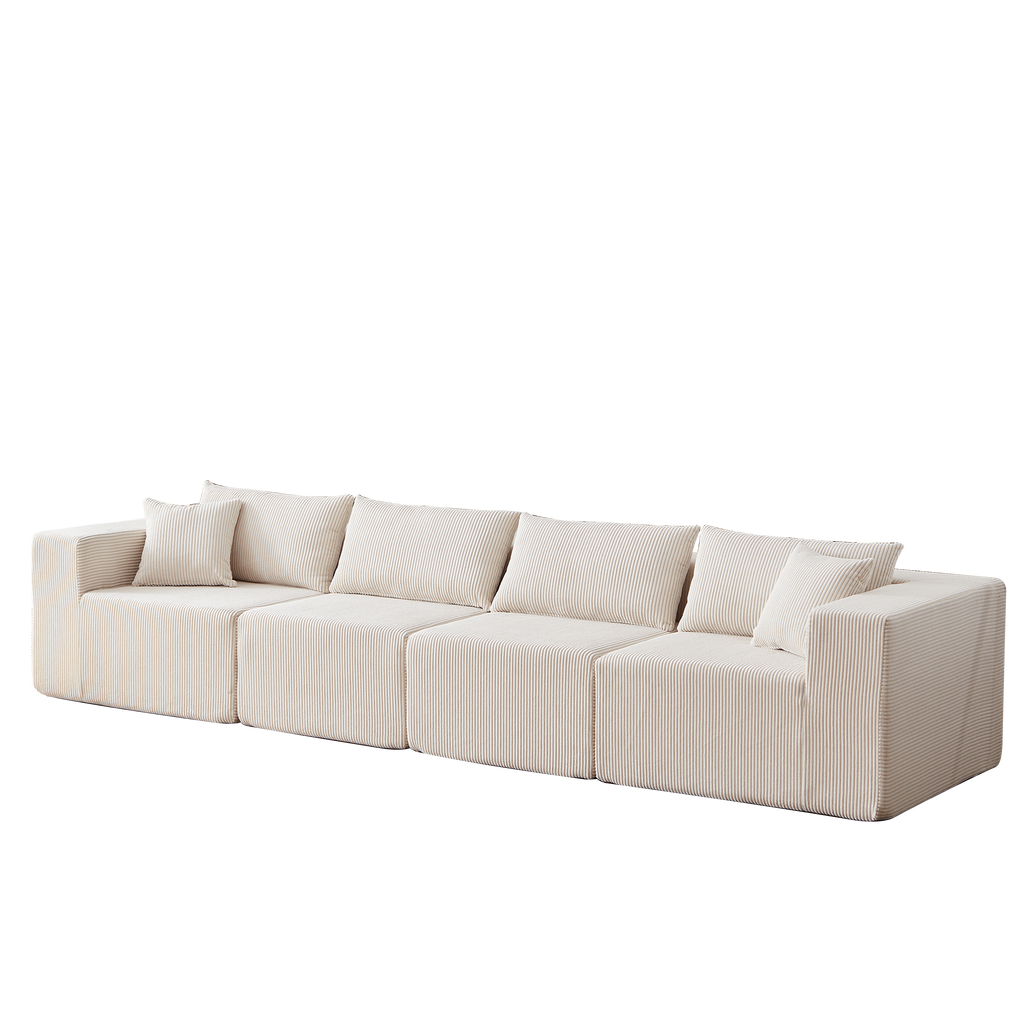 104-Inch Corduroy Modular L Shaped Sectional Sofa,Luxury Floor Couch