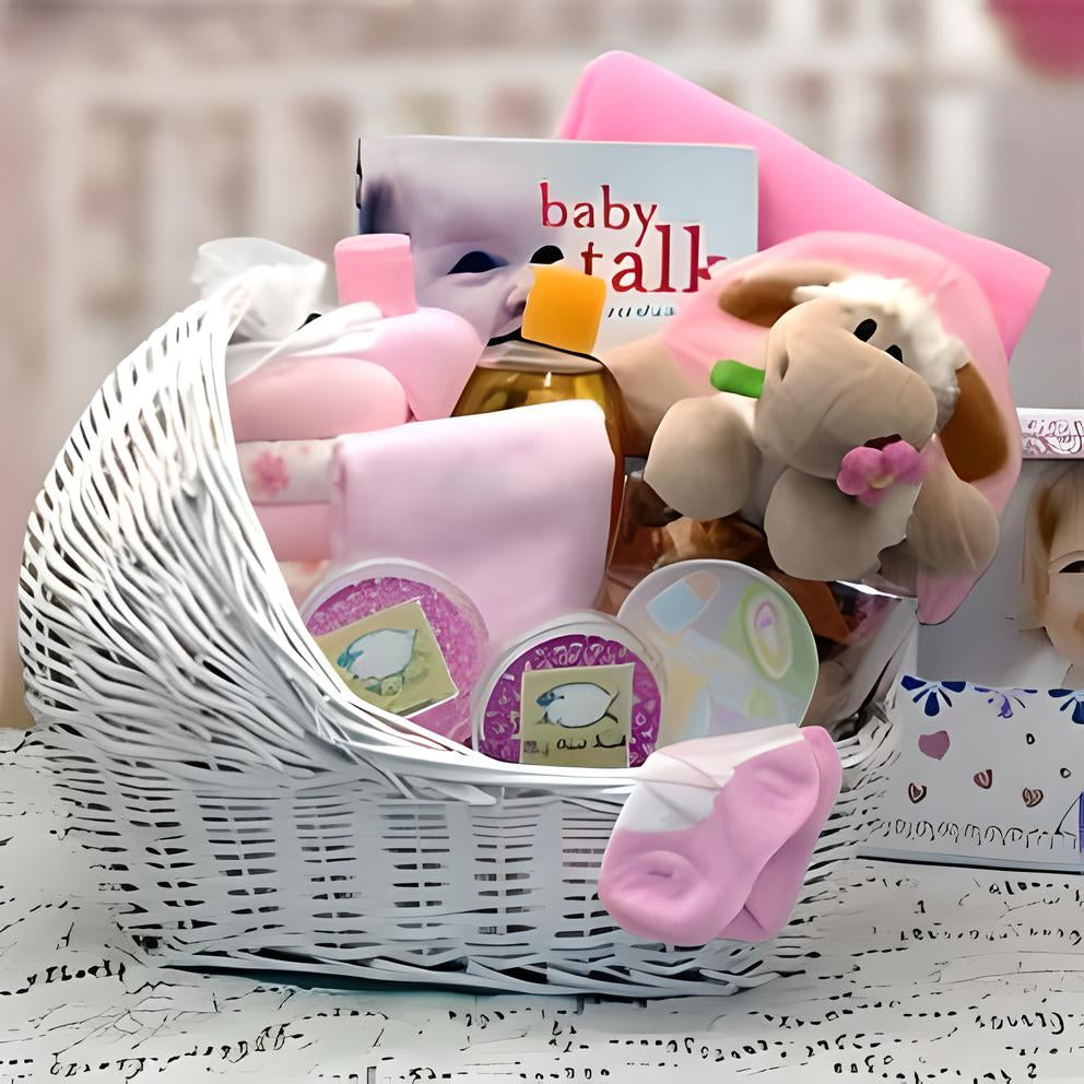 Welcome Baby Bassinet New Baby Basket-Pink