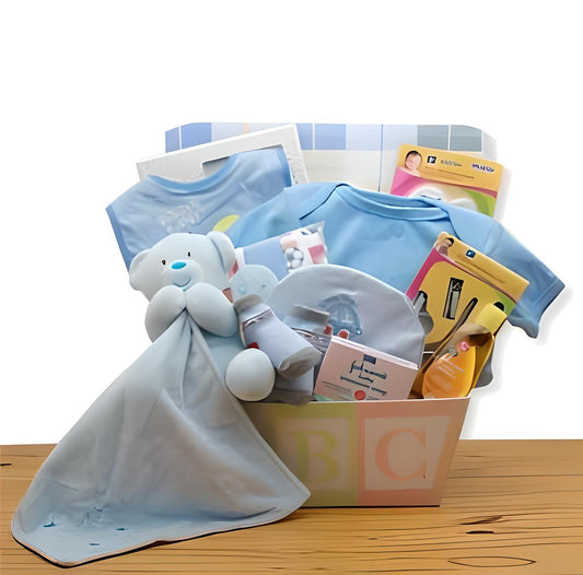 Easy as ABC New Baby Gift Basket - Blue