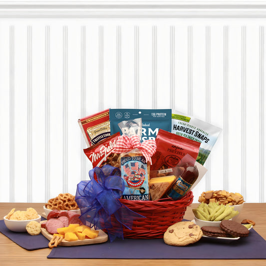Proud To Be An American Patriotic Snack Gift Basket