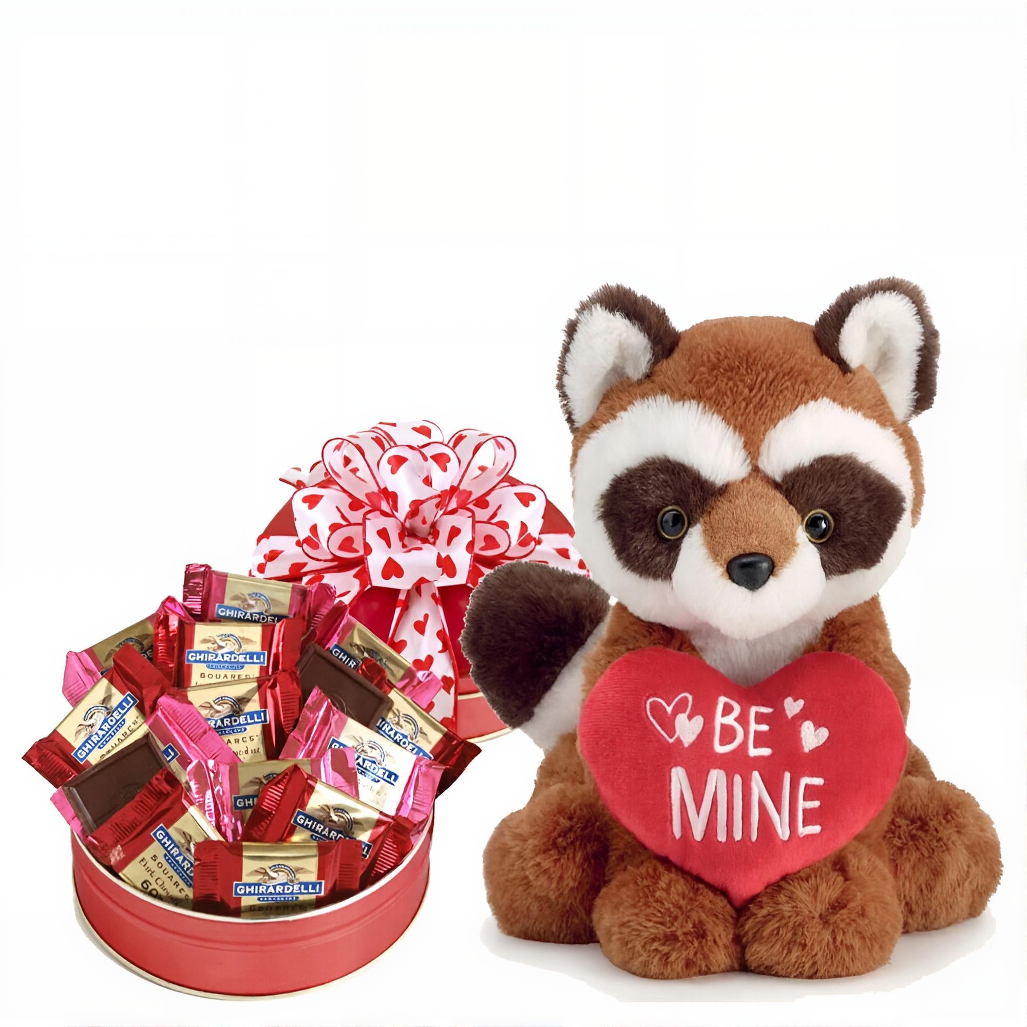 Be Mine Plush Fox Valentine Gift with chocolates
