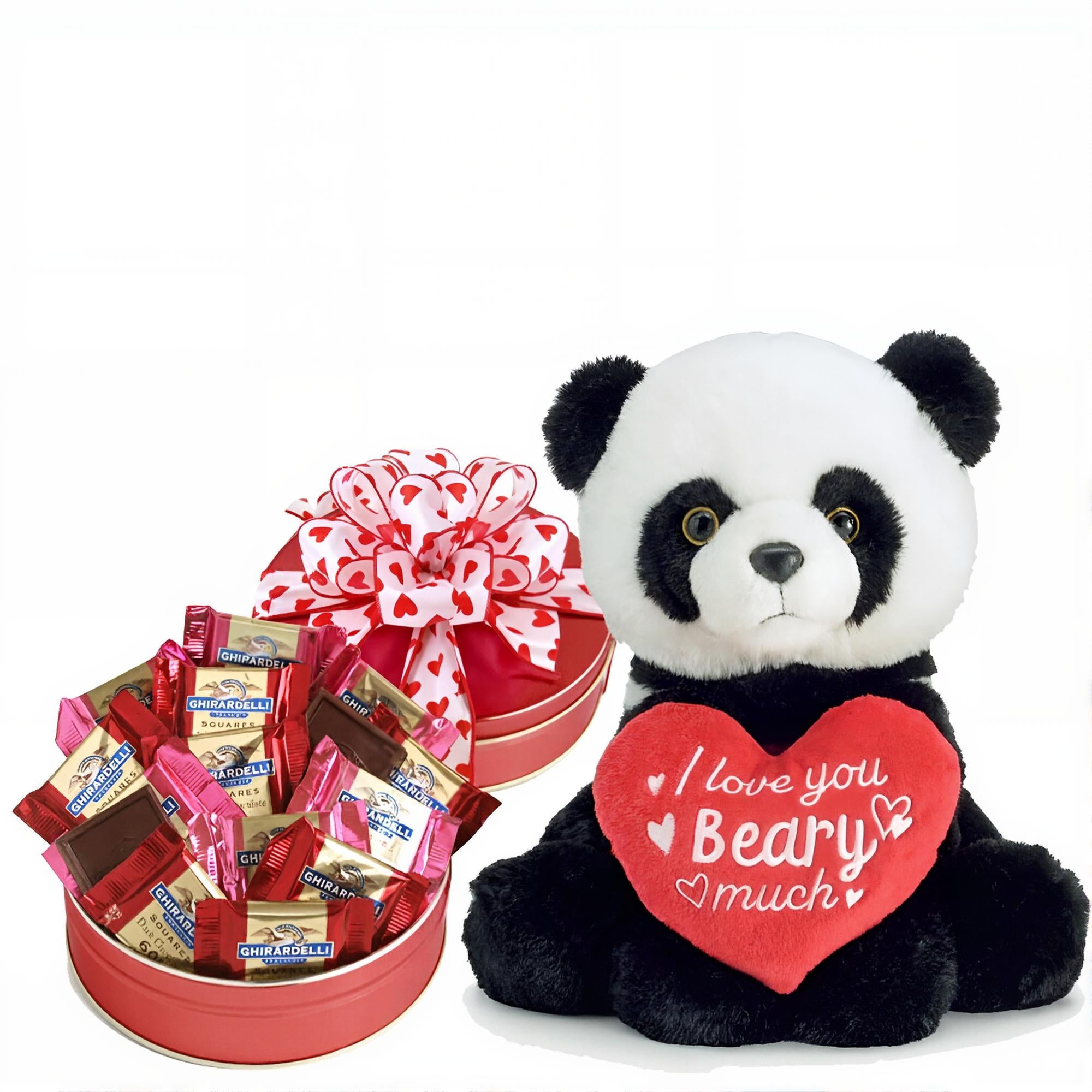 Love You Beary Much Panda Valentine Gift with chocolates