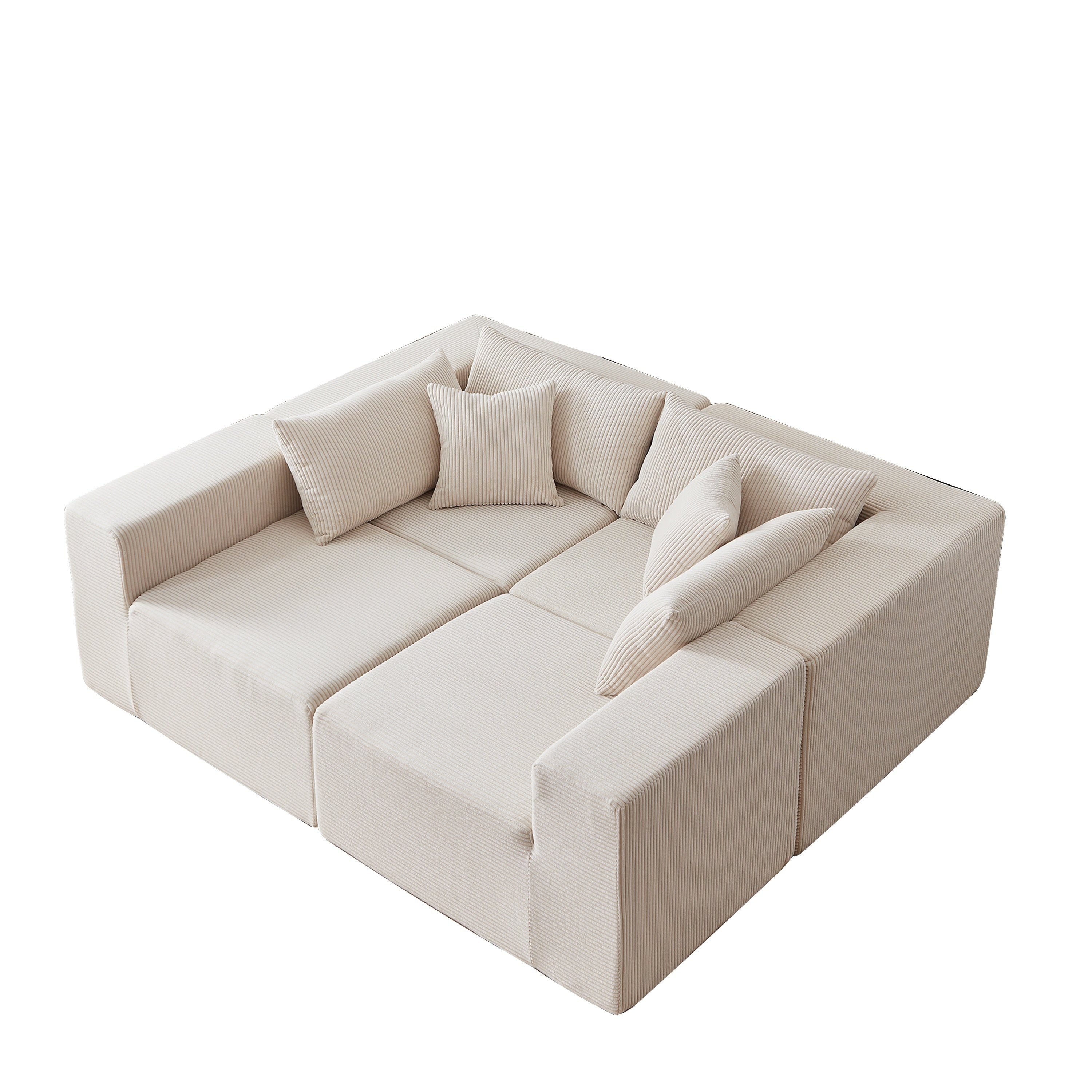 104-Inch Corduroy Modular L Shaped Sectional Sofa,Luxury Floor Couch